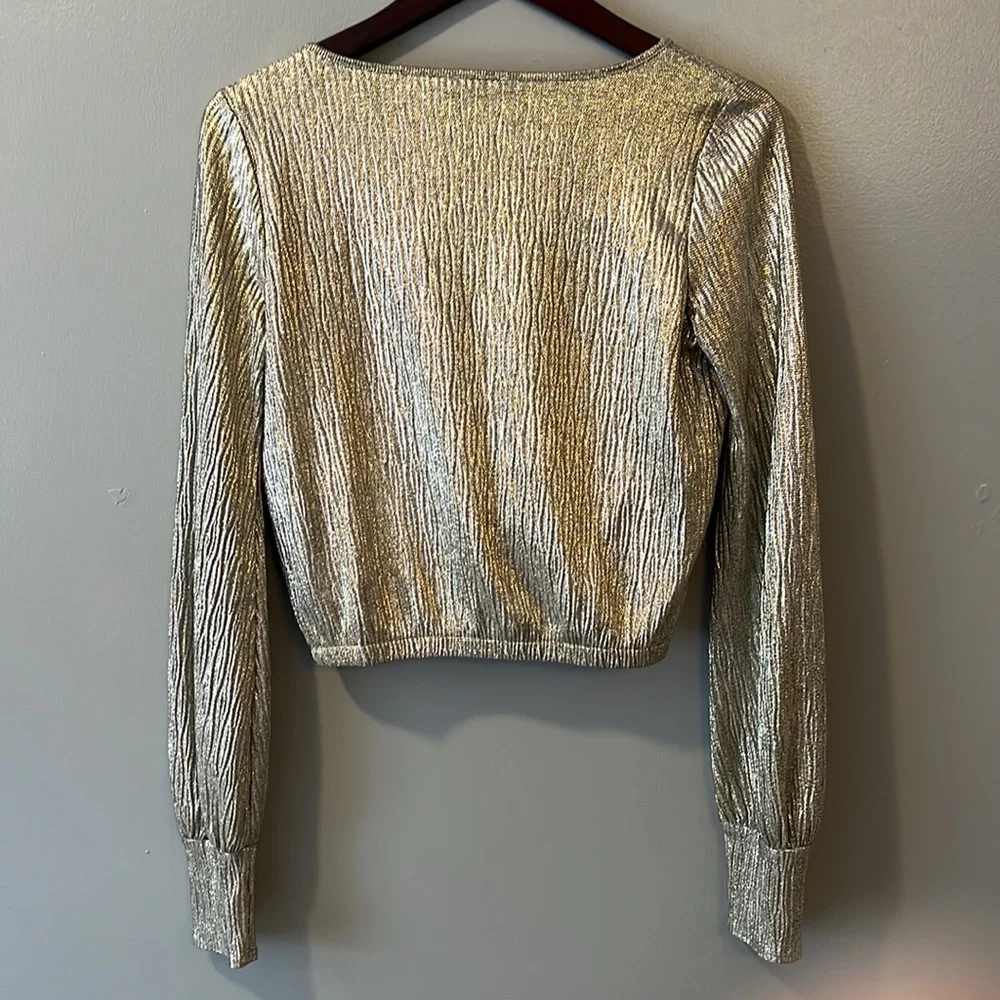 Zara WB Collection, Size M, shiny gold lame! - Picture 4 of 4